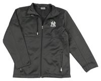 Tmavošedá thermo propínací mikina s písmenky Majestic