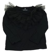 Černé triko s volánky H&M
