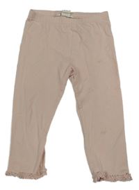 Světlepudrové crop legíny s kanýrky H&M