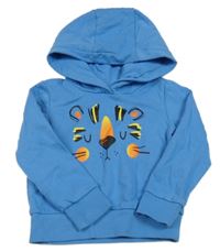 Modrá mikina s tigrom a kapucňou Lily & Dan