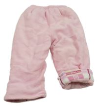 Svetloružové fleecové zateplené nohavice