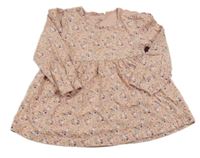 Pudrová šatová tunika s kvietkami Topomini