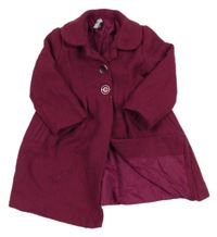 Vínový vlněný podšitý kabát s límečkem Mayoral