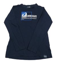 Tmavomodré triko s nápisy a horami GARCIA