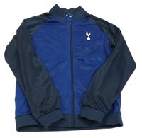 Safírovo-tmavomodrá propínací sportovní fotbalová mikina se znakem OFFICIAL MERCHANDISE