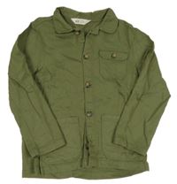 Khaki rifľová košeľová bunda H&M