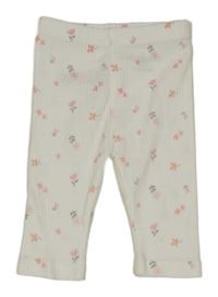 Biele rebrované tepláky s kvietkami LILY&JACK