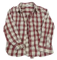 Smetanovo-karmínová kockovaná košeľa H&M