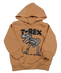 Světlehnědá mikina s dinosaurem a kapucí Kiki&Koko