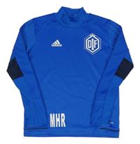 Cobaltově modrá funkční sportovní mikina se znakem Adidas