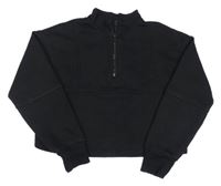Čierna tepláková crop mikina New Look