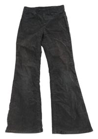 Tmavosivé flare PULL ON manšestráky H&M