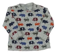 Sivé tričko so zvieratkami Topomini