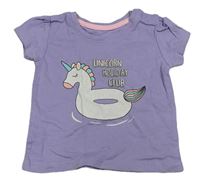 Lila tričko s jednorožcem Primark