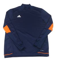 Tmavomodré športové funkčné tričko s logom Adidas