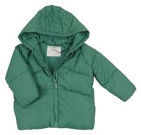 Zelená šušťáková zateplená bunda s kapucňou Primark