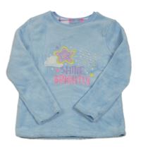 Světlemodrá chlupatá pyžamová mikina s kometou Primark