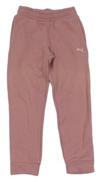 Starorůžové tepláky s logem Puma