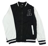 Čierno-biela šušťáková jarná bunda s písmenem Shein