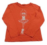 Červené triko s baletkou Esprit