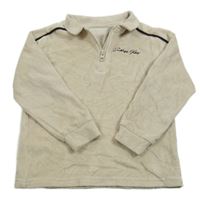 Béžová zamatová polo mikina s nápisom George