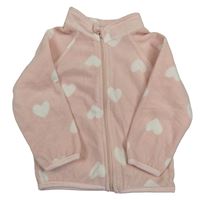 Ružová fleecová prepínaci mikina so srdiečkami Ergee