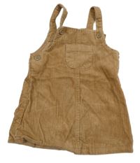 Hnědé manšestrové laclové šaty Primark