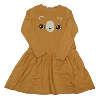 Hnedé bavlnené šaty s medvěďom H&M