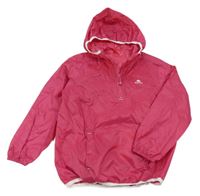 Fuchsiová šušťáková nepromokavá funkčná bunda s kapucňou Quechua