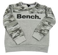 Šedo-army mikina s logom Bench