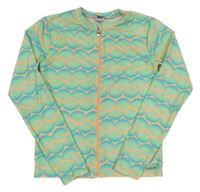 Neonově oranžovo-tyrkysovo-modré propínací UV triko s mušlemi River Island