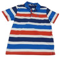 Modro-bielo-červené pruhované polo tričko
