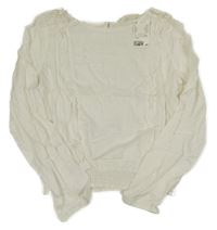 Nové - Smetanová crop halenka s volánky H&M