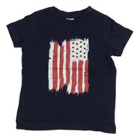 Tmavomodré tričko s americkou vlajkou Papagino