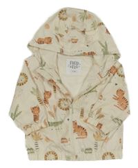 Krémová šusťáková jarní bunda se zvířaty a kapucí F&F