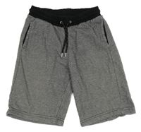 Čierno-biele pruhované teplákové kraťasy H&M
