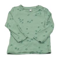 Zelené žebrované triko s ovocem