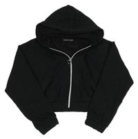 Čierna prepínaci crop mikina s kapucňou Terranova