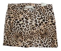 Béžová rifľová sukňa s leopardím vzorom H&M