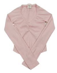 Ružové rebrované crop tričko