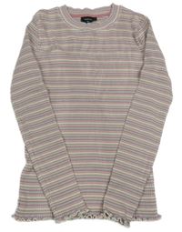 Farebné pruhované rebrované tričko