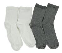2x ponožky - šedé melírované + bílé