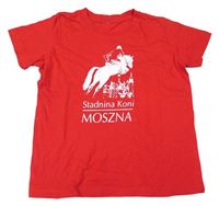 Červené tričko s potlačou