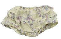 Smetanovo-lila kvetované kalhotky pod šaty