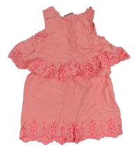 Neónově ružový ľahký kraťasový overal s madeirou Matalan