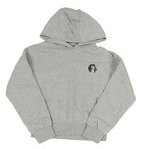 Sivá melírovaná crop mikina s kapucňou F&F