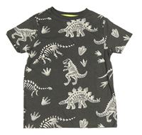 Tmavosivé tričko s dinosaurami F&F