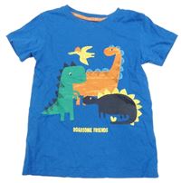 Modré tričko s dinosaurami Matalan