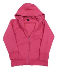 Tmavorůžová propínací mikina s kapucí Kiki&Koko