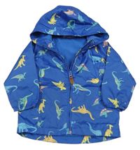 Modrá šušťáková jarná bunda s dinosaurami a kapucňou John Lewis